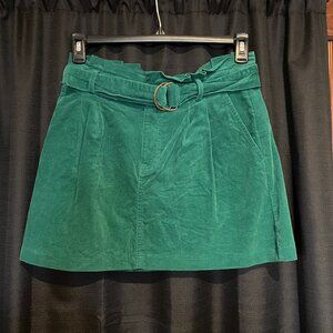 Forever 21 Green Corduroy Mini Skirt with Belt